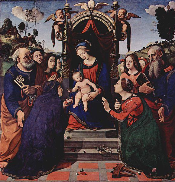 Piero di Cosimo Maria mit dem Kind, Engeln, Hl. Katharina von oil painting image
